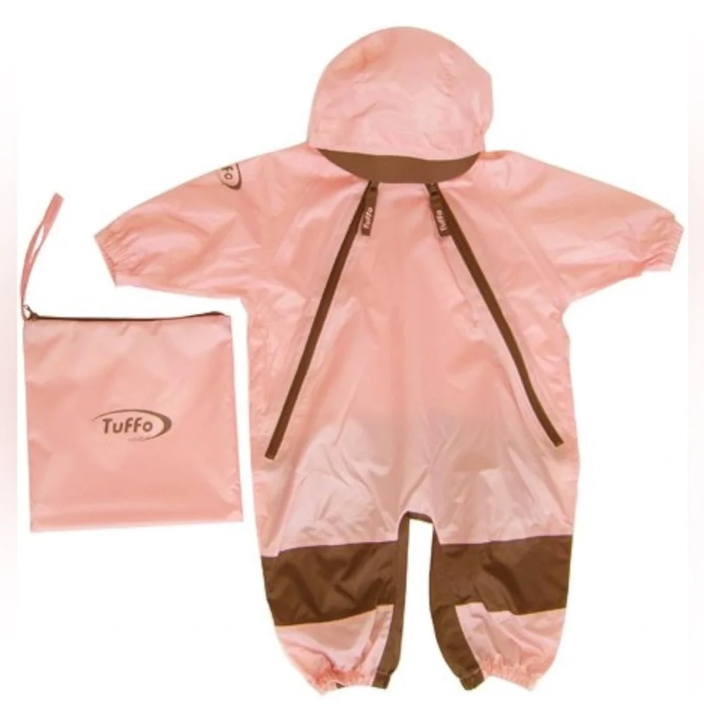Tuffo Muddy Buddy Hooded Rainsuit Coverall Pink Size 18mo Waterproof Utility NWT